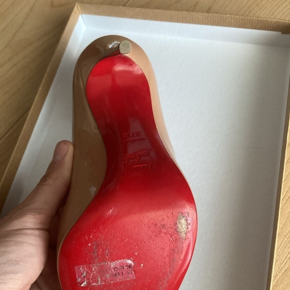 Christian Louboutin Nude Patent Leather Pumps - Picture 6 of 10